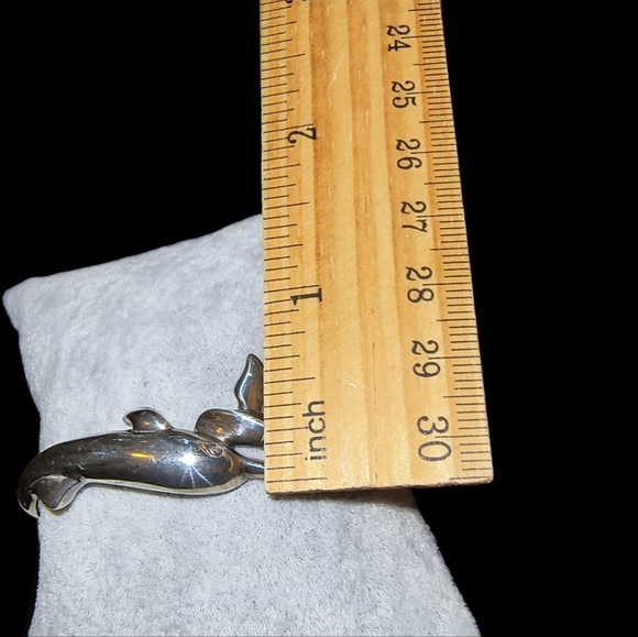 Kabana Sterling Silver Dolphin Head & Tail cuff bracelet - Picture 4 of 12